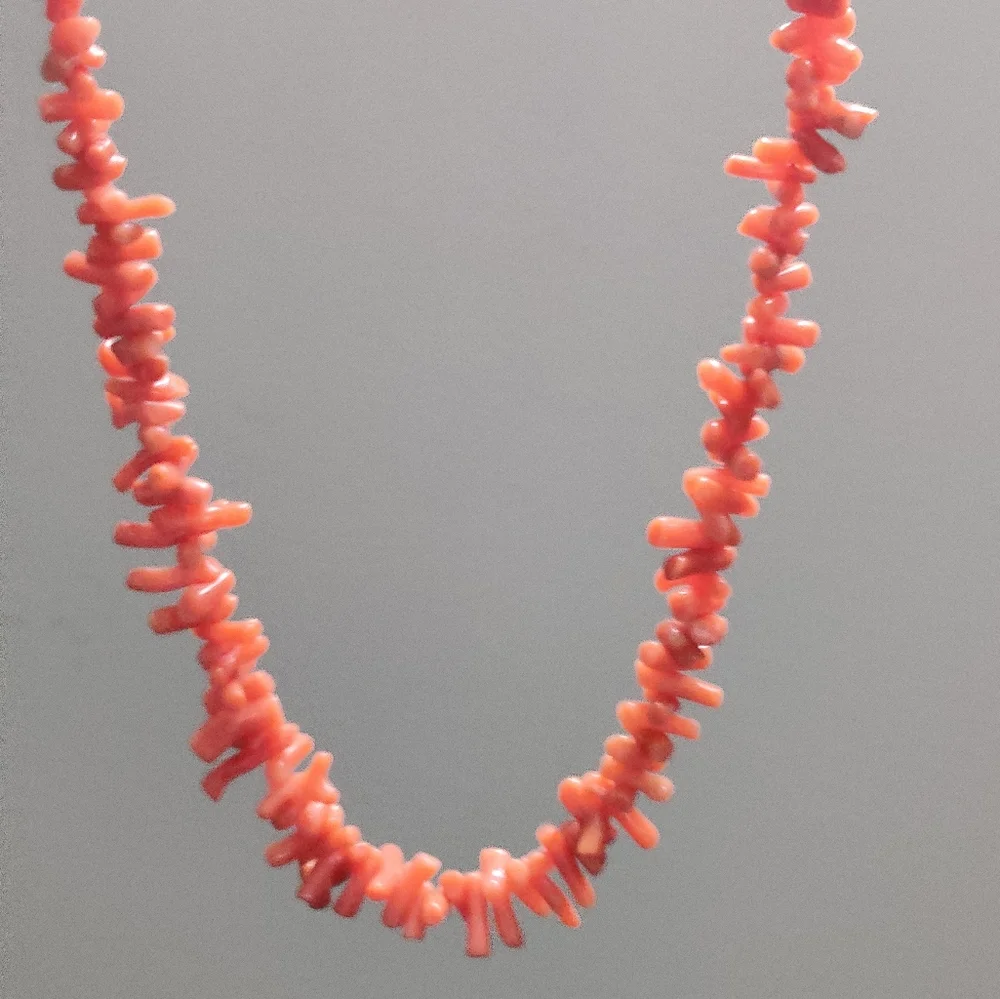 Genuine Undyed Coral Branch Necklace - Picture 3 of 16